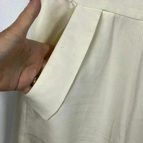 Animale Strapless Pantsuit Back Zip Cowl Collar Wide Leg Pockets Classy Swank 36 - Picture 4 of 11